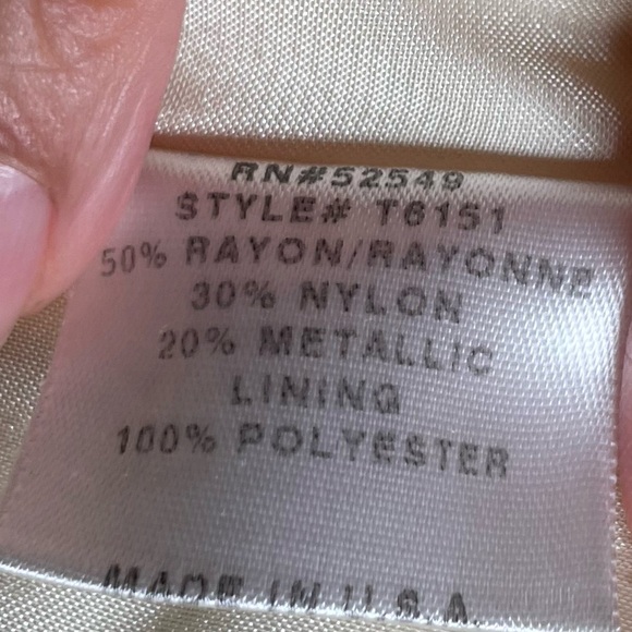 Laundry by Shelli Segal cream and silver lace corset top sz L - Picture 5 of 5